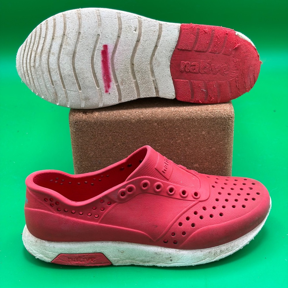 Native Apollo Moc Slip On Sneakers Kids C12 Red Perforated EVA Lightweight Shoes